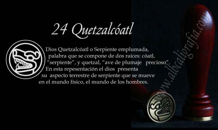 Sello para lacrar con con diseño de Quetzalcoatl  en su forma de serpiente